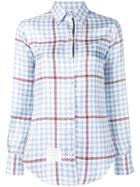 Thom Browne Gun Club Overcheck Silk Shirt - Blue