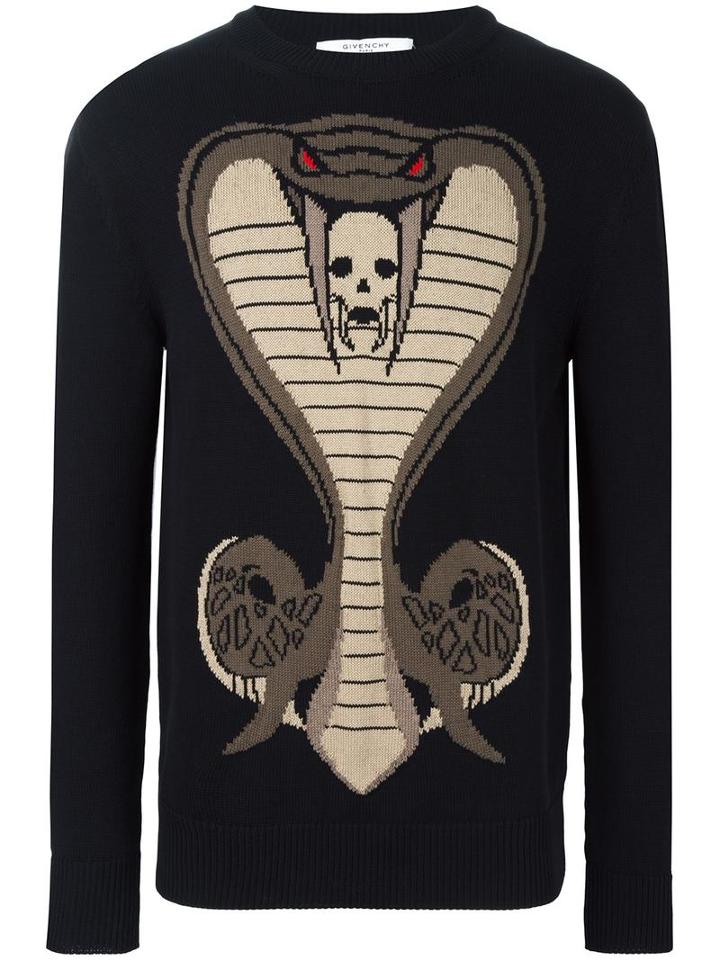 Givenchy Cobra Knitted Jumper, Men's, Size: Xs, Black, Cotton