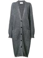 Gaelle Bonheur Logo Embroidered Cardi-coat - Grey