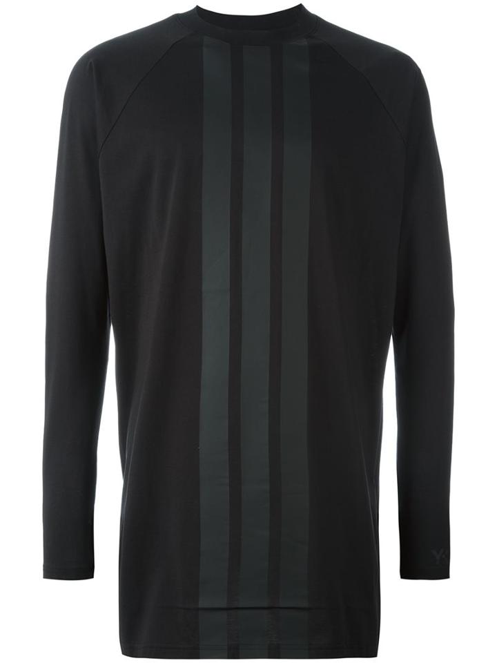 Y-3 Striped Longsleeved T-shirt, Men's, Size: Medium, Black, Organic Cotton