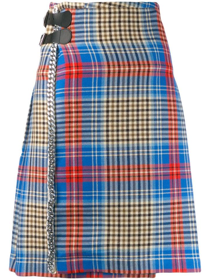 Charles Jeffrey Loverboy Shepherd Tartan Skirt - Blue