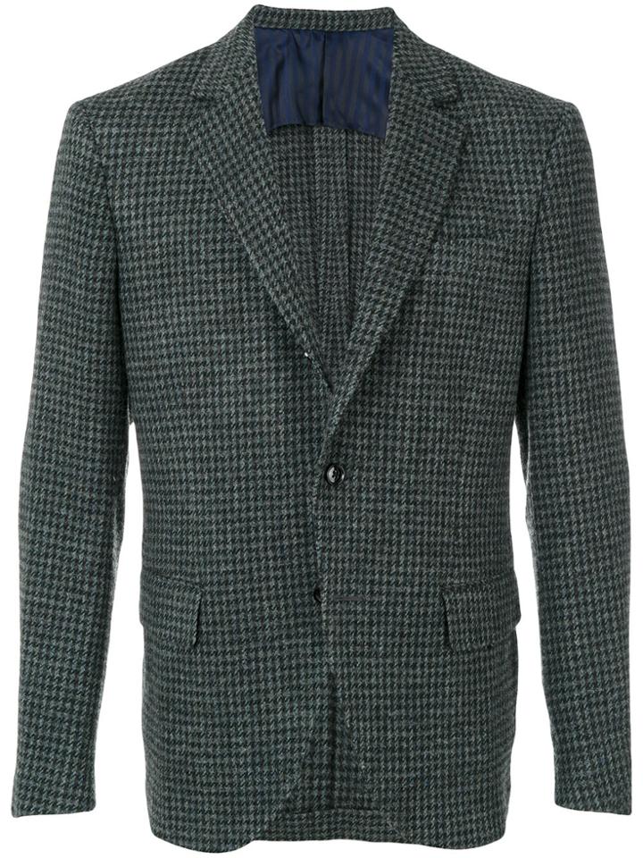 Mp Massimo Piombo Textured Gingham Blazer - Multicolour