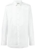 Saint Laurent Piqué Plastron Yves Collar Tuxedo Shirt, Men's, Size: 38, White, Cotton