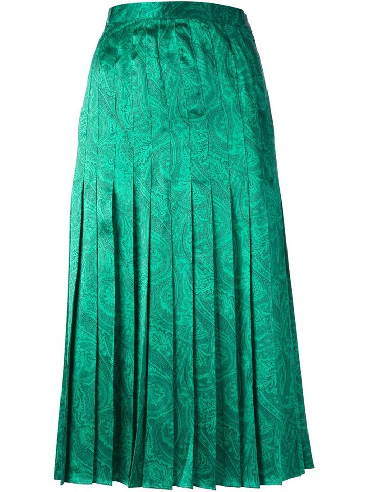 Jean Louis Scherrer Vintage Paisley Print Skirt, Women's, Size: 44, Green