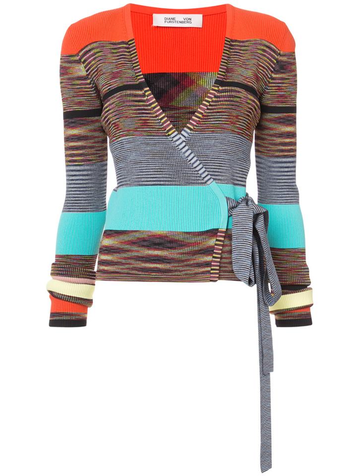 Dvf Diane Von Furstenberg Long-sleeve Cropped Wrap Sweater -