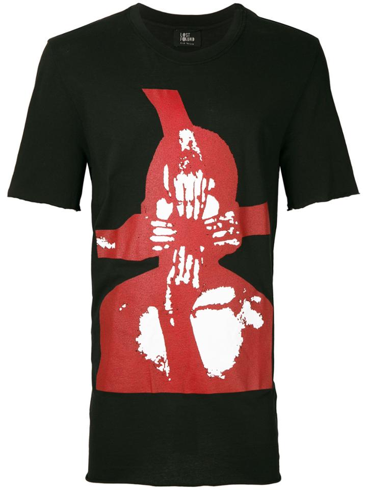 Lost & Found Ria Dunn Hidden Pocket Printed T-shirt - Black