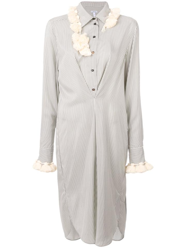 Loewe Striped Shirt Dress - Green