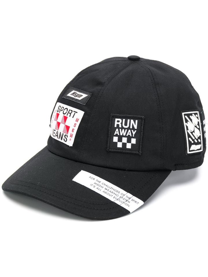 Msgm Patch Baseball Cap - Black