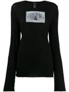 Ann Demeulemeester Ribbed Peacock Top - Black