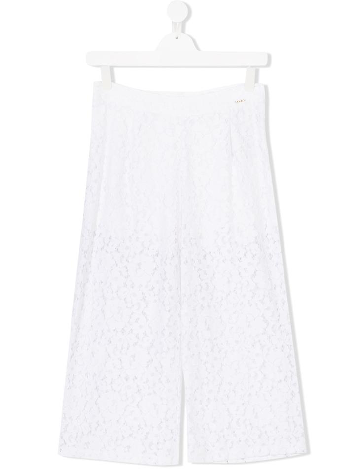 Liu Jo Kids Teen Floral-lace Culottes - White