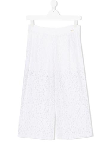 Liu Jo Kids Teen Floral-lace Culottes - White