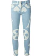 Moschino Printed Skinny Jeans, Women's, Size: 38, Blue, Cotton/other Fibres