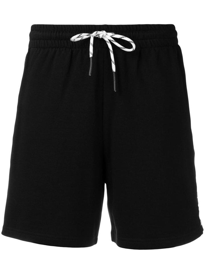Mcq Alexander Mcqueen Side-logo Drawstring Shorts - Black
