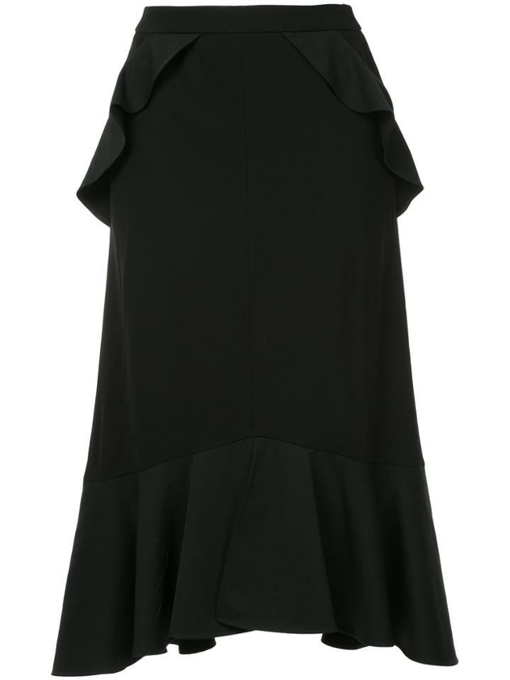 Le Ciel Bleu Bi-fabric Frill Skirt - Black
