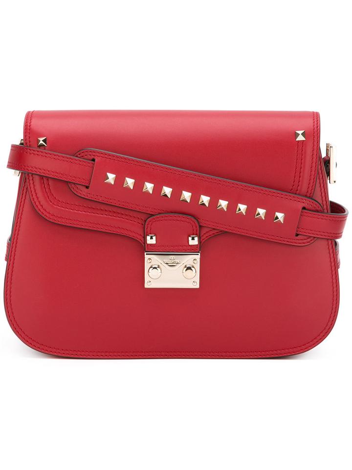 Valentino - Valentino Garavani Rockstud Shoulder Bag - Women - Leather - One Size, Women's, Red, Leather