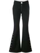 Ssheena Lace-up Detail Flared Trousers, Women's, Size: 44, Black, Cotton/polyamide/spandex/elastane
