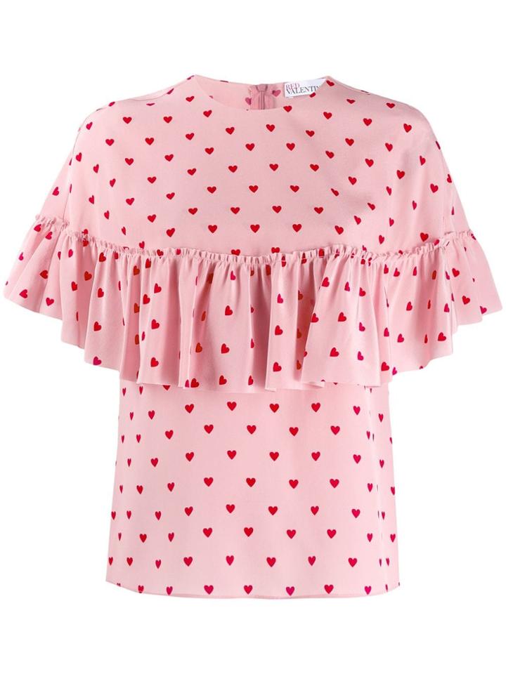 Red Valentino Heart Print Blouse - Pink