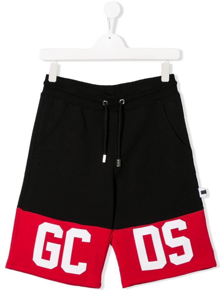 Gcds Kids Teen Logo Panel Shorts - Black