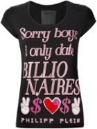 Philipp Plein Sorry Boys T-shirt, Women's, Size: M, Black, Cotton