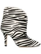 Paris Texas Zebra Print Boots - Black