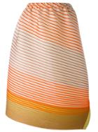 Pleats Please By Issey Miyake Pleated Striped Oversized Skirt, Women's, Size: 3, Yellow/orange, Polyester