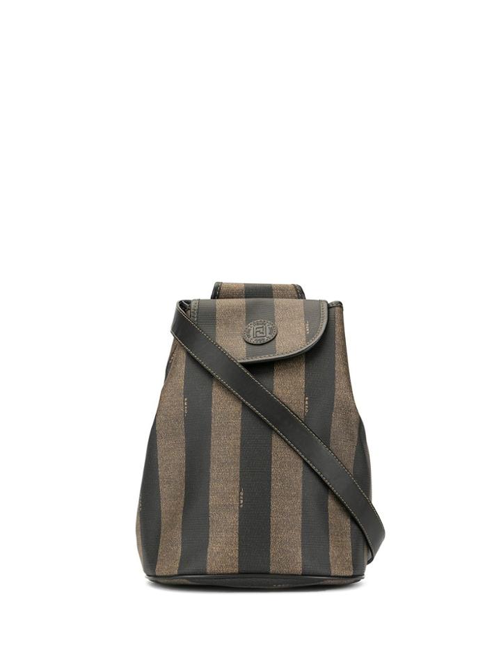 Fendi Pre-owned Pequin Pattern One-shoulder Bag - Brown