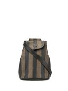 Fendi Pre-owned Pequin Pattern One-shoulder Bag - Brown