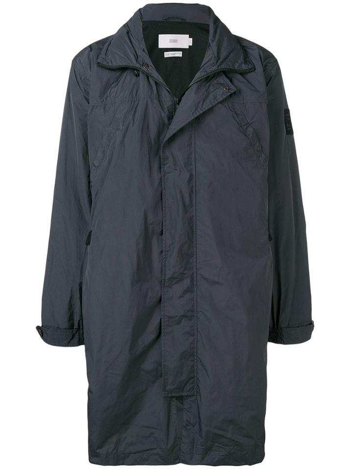 Closed Single-breasted Fitted Coat - Blue