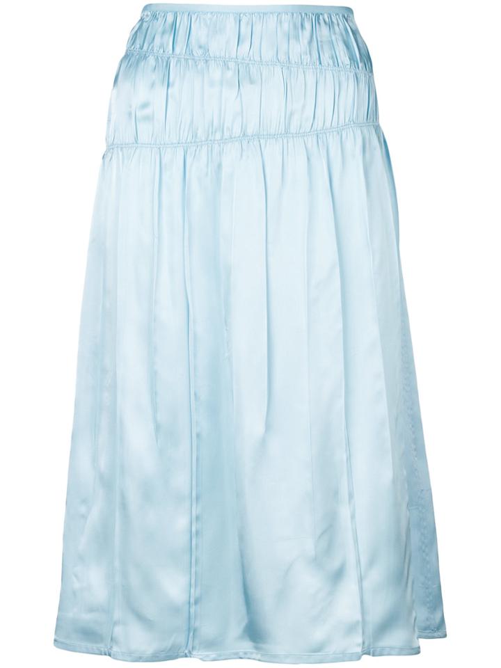 Helmut Lang Ruched Detail Skirt - Blue