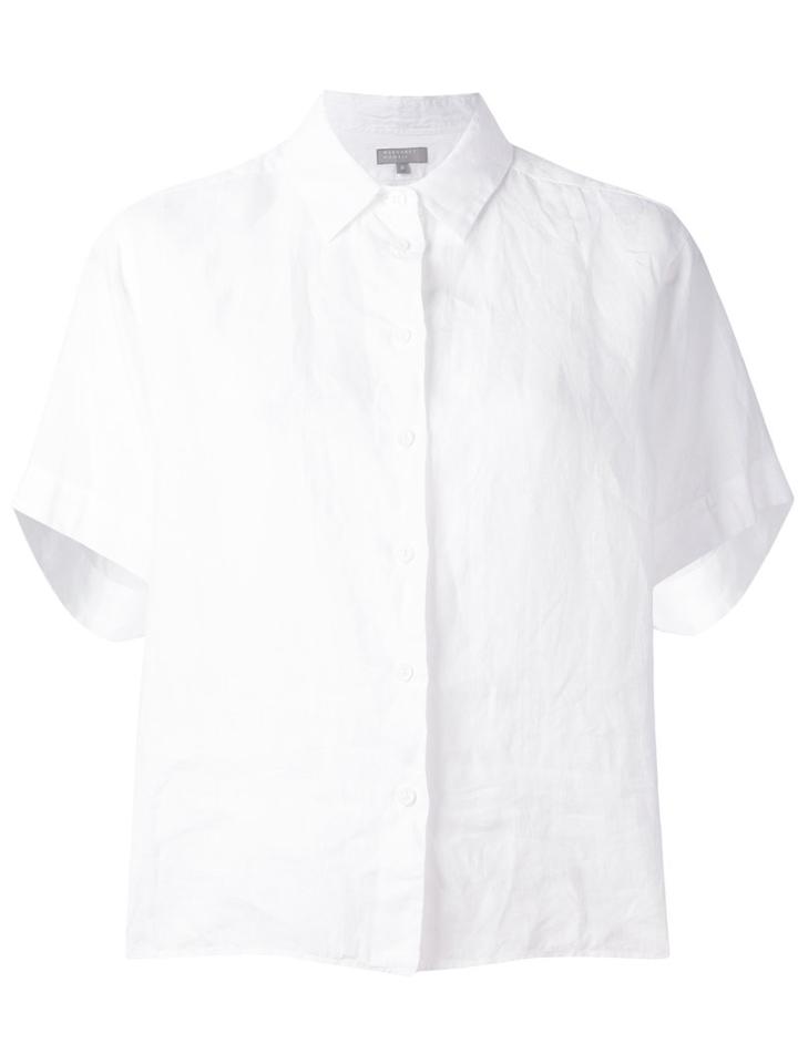 Margaret Howell - Short Sleeve Shirt - Women - Linen/flax - 12, White, Linen/flax
