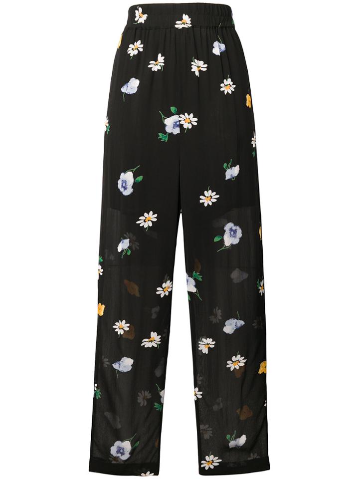 Ganni Dainty Georgette Trousers - Black