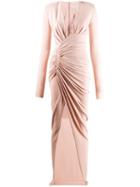 Alexandre Vauthier Plunge-neck Ruched Gown - Pink
