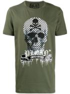 Philipp Plein Textured Skull Print T-shirt - Green
