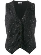 Brunello Cucinelli Sequinned Waistcoat - Black