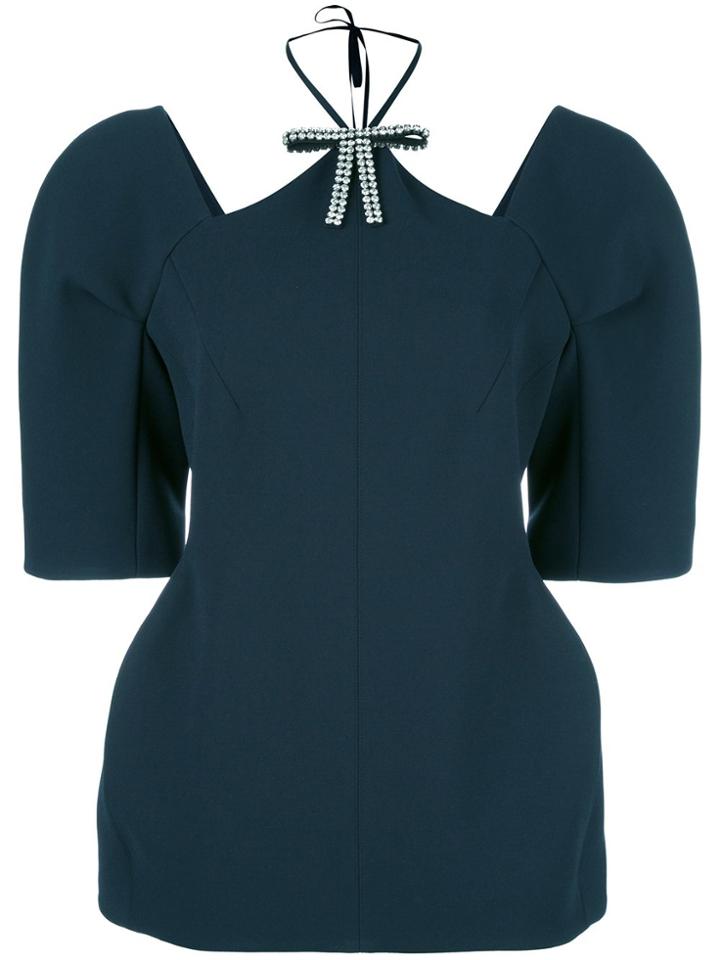 Marni Structured Cut Out Blouse - Blue