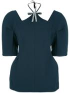 Marni Structured Cut Out Blouse - Blue