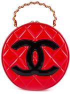 Chanel Vintage Round Vanity Tote, Women's, Red