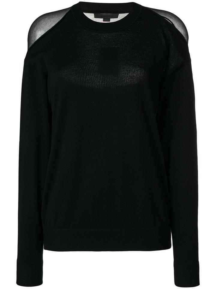 Alexander Wang Sheer Panelled Sweater - Black