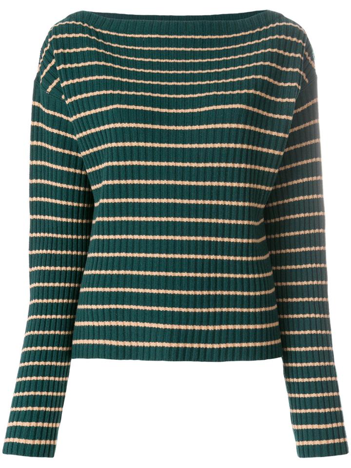 The Gigi Striped Sweatshirt - Green