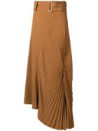 Victoria Beckham Pleated Circle Skirt - Brown