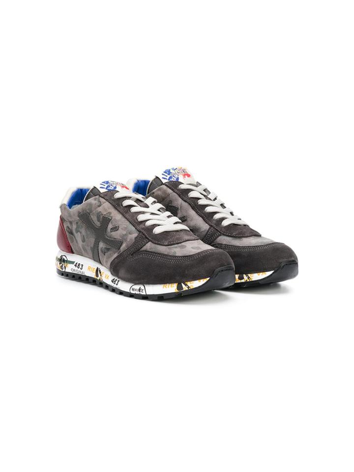 Premiata Kids Contrast Lace-up Sneakers - Grey