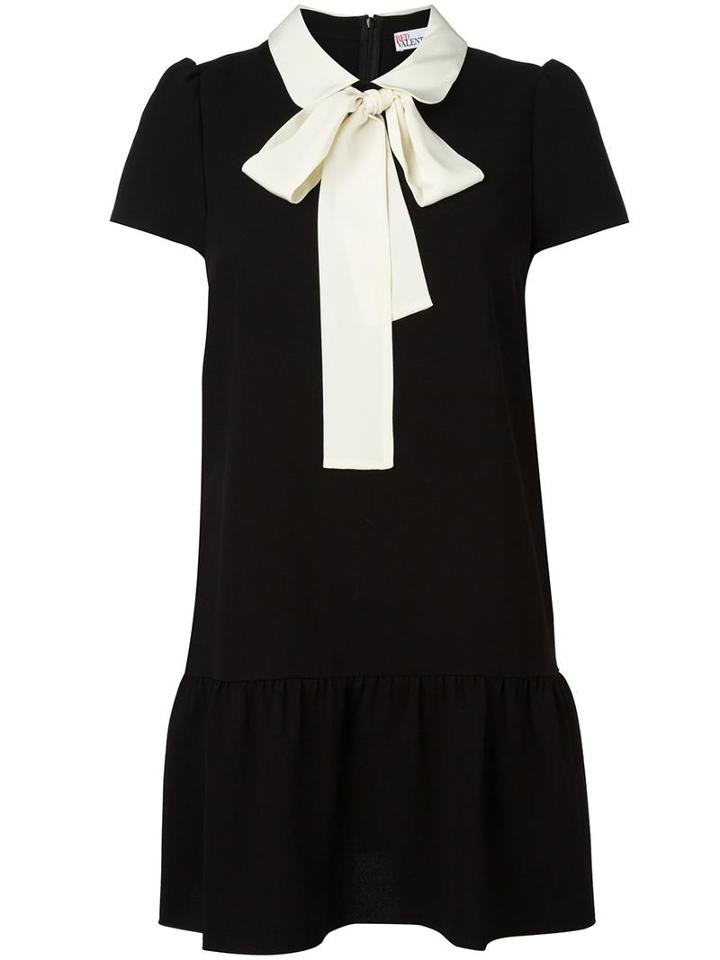 Red Valentino Pussy Bow Dress, Women's, Size: 44, Black, Acetate/polyester/silk