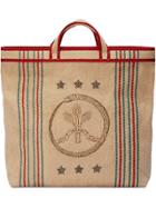 Gucci Print Jute Tote Bag - Neutrals