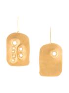 Jil Sander Punch-hole Drop Earrings - Gold
