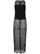 Alice+olivia Lace Overlay Long Tunic, Women's, Size: Small, Black, Polyester/spandex/elastane