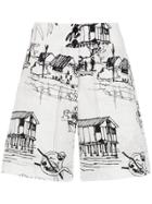 Alcaçuz Fiel Printed Shorts - White