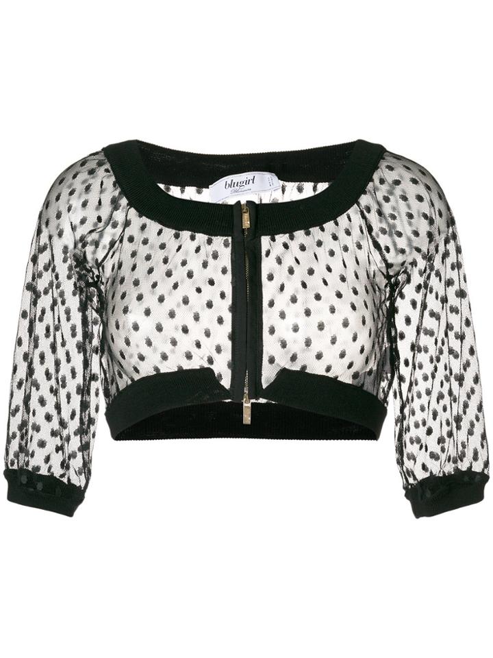 Blugirl Cropped Mesh Top - Black