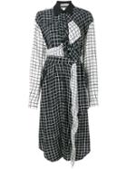 Preen By Thornton Bregazzi Grid Print Shirt Dress, Women's, Size: Xs, Blue, Viscose
