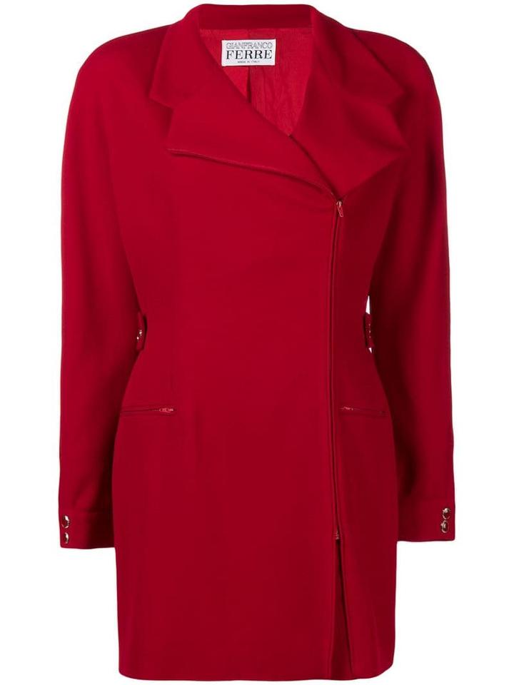 Gianfranco Ferré Pre-owned Off-center Zipped Jacket - Red