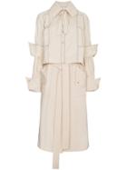 Jw Anderson Calico Double Layer Trench Coat - Nude & Neutrals